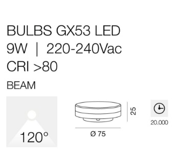 Lampadina Led Gx53 9W 4000K Luce Naturale 120° Gea Led