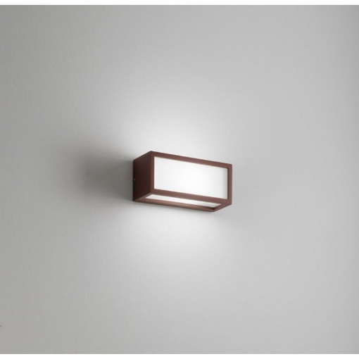 Immagine di Lampada Squadrata Da Parete Per Esterni Dèco Corten 25cm IP54 Isyluce 532