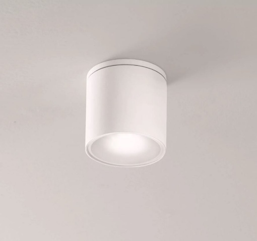 Immagine di Plafone Da Esterno Faretto Spot GU10 Per Soffitto Cilindro Bianco IP54 Cylin Isyluce