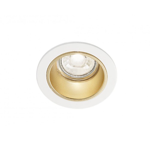 Picture of Faretto Incasso Rotondo Per Controsoffitto 8 cm Bianco Interno Oro GU10 Isyluce 715BO