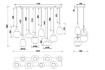 Immagine di Grande Lampadario Soggiorno Moderno 8 Paralumi Vetro Fumé Diverse Forme Lumina Trio Lighting