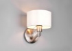 Immagine di Lampada Applique Nichel Paralume Tessuto Bianco Cassio Trio Lighting 