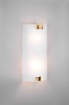 Immagine di Applique Rettangolare Paralume Vetro Bianco Decori Ottone Pura Trio Lighting