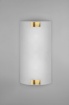 Immagine di Applique Rettangolare Paralume Vetro Bianco Decori Ottone Pura Trio Lighting