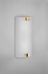 Immagine di Applique Rettangolare Paralume Vetro Bianco Decori Ottone Pura Trio Lighting