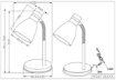 Immagine di Lampada da Scrivania Bianco con Inserto Cromo Paralume E27 Harvey Trio Lighting