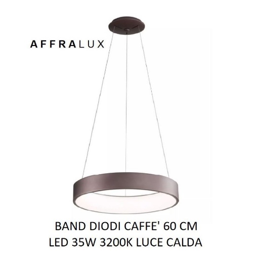 Immagine di Sospensione Led Moderna Band Diodi Caffè 35w Ø60cm 2049C Affralux