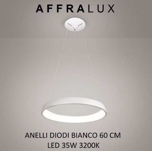 Immagine di Sospensione Rotonda Anelli Diodi D.60 Bianca Led 35w 2050 Affralux