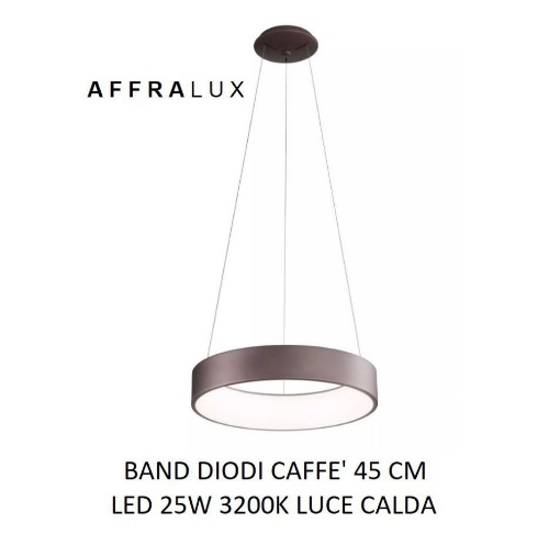 Immagine di Sospensione Led Moderna Band Diodi Caffè 25w Ø45cm 2070C Affralux