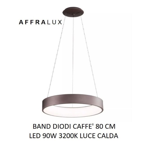 Immagine di Sospensione Cerchio Led Moderna Band Diodi Caffeè 90w Ø80cm 2071 Affralux