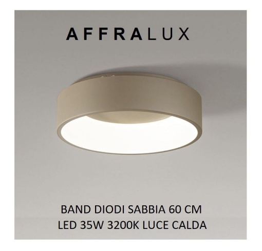 Immagine di Plafoniera Circolare Led Band Diodi D.60 cm Sabbia 2072 Affralux