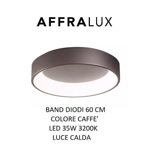 Immagine di Plafoniera Led Moderna Band Diodi Ø60 cm Caffè 2072C Affralux