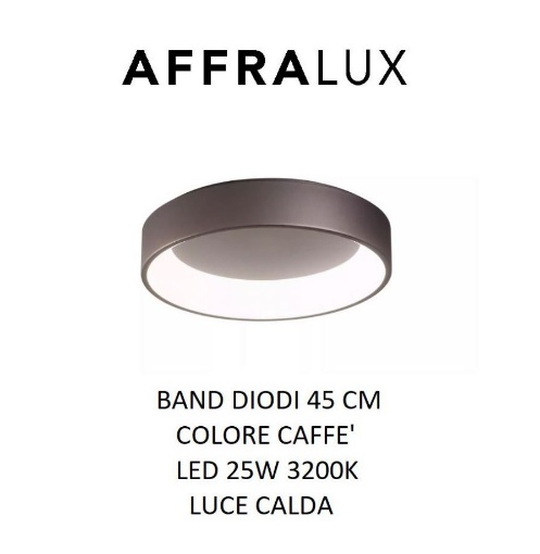 Immagine di Plafoniera Cerchio Led Moderna Band Diodi Ø45 cm Caffè 2073C Affralux