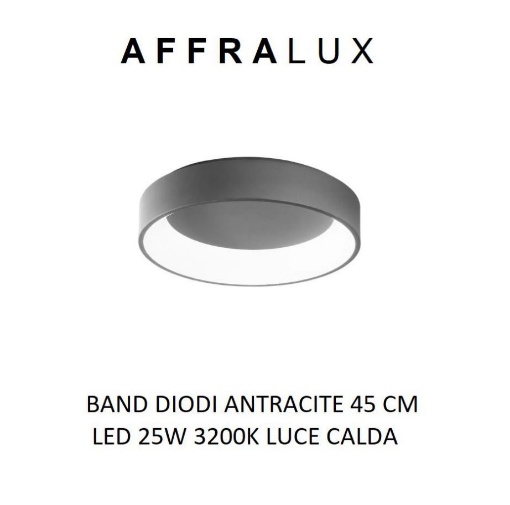 Immagine di Plafoniera Cerchio Led Moderna Band Diodi Ø45cm Antracite 2073G Affralux