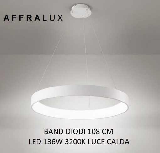 Immagine di Lampadario Cerchio Led Band Diodi Ø108 cm Bianco 2074 Affralux