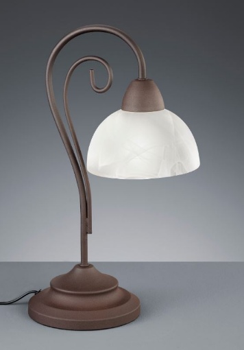 Picture of Lampada Da Tavolo Design Rustico Country Ruggine Vetro Alabastro Trio Lighting