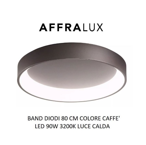 Immagine di Plafoniera Led 90w Cerchio Band Diodi Ø80 cm Caffè 2076 Affralux