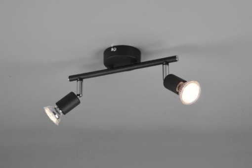 Immagine di Lampada Doppio Spot GU10 Orientabile Paris Nero Trio Lighting