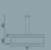 Sospensione Rettangolare Quattro 91 cm Led 72w 2343-19 Affralux