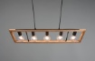 Immagine di Lampadario Agra Cornice Rettangolare Legno Naturale 5 Luci L100 cm Trio Lighting