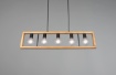 Immagine di Lampadario Agra Cornice Rettangolare Legno Naturale 5 Luci L100 cm Trio Lighting