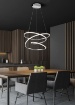 Immagine di Lampadario Led Dimmerabile 36w 4000k Vortice Cromo Bologna Trio Lighting