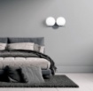 Immagine di Lampada Applique Jugen Ottanio 2 Luci Sfere Vetro Bianco Latte Miloox