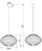 Immagine di Lampadario Sospensione Gabbia Metallo Nero Cobain Trio Lighting