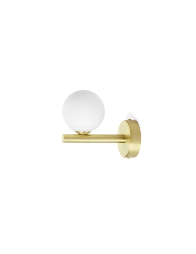 Immagine di Applique Oro Design Moderno Piccola Sfera Vetro Bianco 1xG9 Pomì Miloox