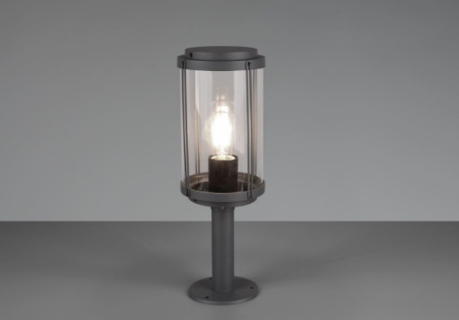 Immagine di Paletto Tanaro IP44 Antracite Con Vetro Lanterna H40 cm Trio Lighting