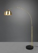 Immagine di Piantana ad Arco Ottone con Base Rotonda Marmo Nero Argentina Trio Lighting