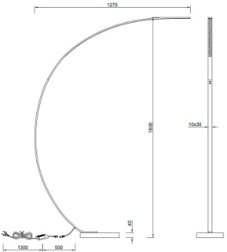 Piantana LED ad arco Bangkok, nero satinato