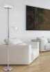 Immagine di Piantana Con Spot da Lettura Gerry Nichel Vetro Bianco Ø34 cm Trio Lighting