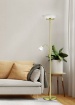 Picture of Piantana Con Spot da Lettura Gerry Ottone Vetro Bianco Ø34 cm Trio Lighting