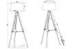 Immagine di Piantana Moderna Treppiede Legno Tessuto Bianco Tripod H143 cm Trio Lighting