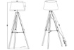 Immagine di Piantana Moderna Treppiede Legno Tessuto Grigio Tripod H143 cm Trio Lighting