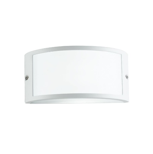 Immagine di Applique A Parete Per Esterno Curvo Bianco IP54 Austin Intec Light