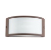 Immagine di Applique Da Esterno Moderno Curvo Marrone Corten Biemissione Austin Intec Light