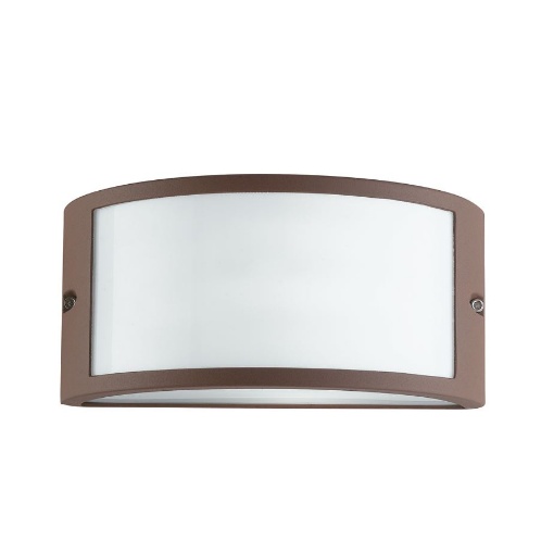 Immagine di Applique Da Esterno Moderno Curvo Marrone Corten Biemissione Austin Intec Light