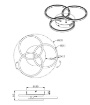 Immagine di Plafoniera 3 Anelli Orientabili Led Dimmer Circle Nichel Trio Lighting