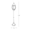 Immagine di Lampioncino Da Giardino Classico 110 cm Nero Lanterna Santiago Intec Light