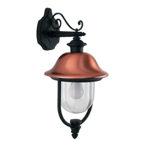 Immagine di Applique Da Esterno Lanterna Rame Nero Stile Classico Venezia AP1B Intec Light