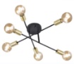 Immagine di Plafoniera Design Minimal 6 Luci Orientabili Cross Nero e Oro Trio Lighting