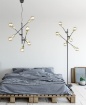 Immagine di Plafoniera Design Minimal 6 Luci Orientabili Cross Nero e Oro Trio Lighting