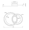 Immagine di Plafoniera Granada Doppio Cerchio Cromo Led 29w Dip Switch Trio Lighting