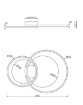 Immagine di Plafoniera Granada Doppio Cerchio Cromo Led 36w Dip Switch Trio Lighting