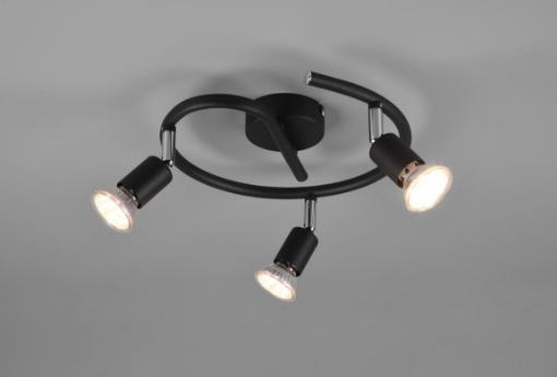 Picture of Plafoniera Nera Girandola 3 Spot GU10 Orientabili Paris Nero Trio Lighting