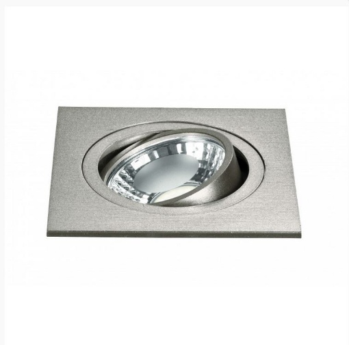 Immagine di Faretto Da Incasso Quadrato 9x9 cm Silver Orientabile Led 6w 4000k