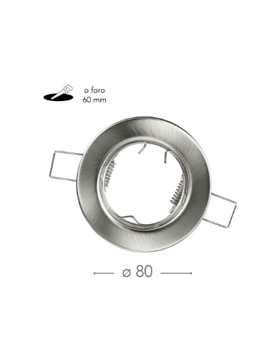 Immagine di Porta Faretto Incasso Rotondo Nickel Diam. 8 cm GU10 MR16