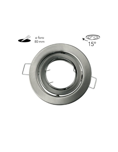 Picture of Porta Faretto Incasso Rotondo Nickel Orientabile Diam. 9,8 cm GU10